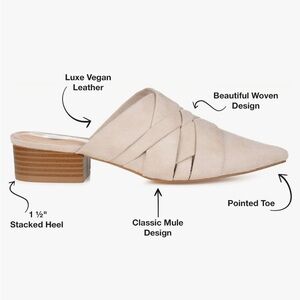 Journee Collection Womens Kalida Mules with Block Heel and Pointed Toe - Size 6